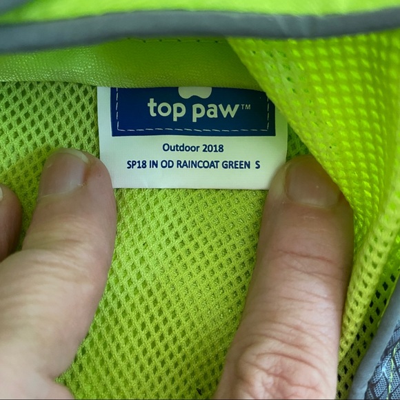 Top Paw Dog Nwt Top Paw Doggie Rain Coat Jacket Hoodie Neon Green Reflective For Small Dogs